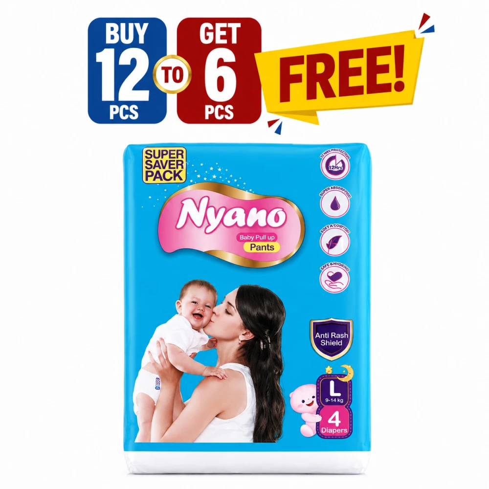 Product photo of Nyano Baby Diaper - Size L4 ( Buy 12 Get 6 Free ) - Total 18pcs