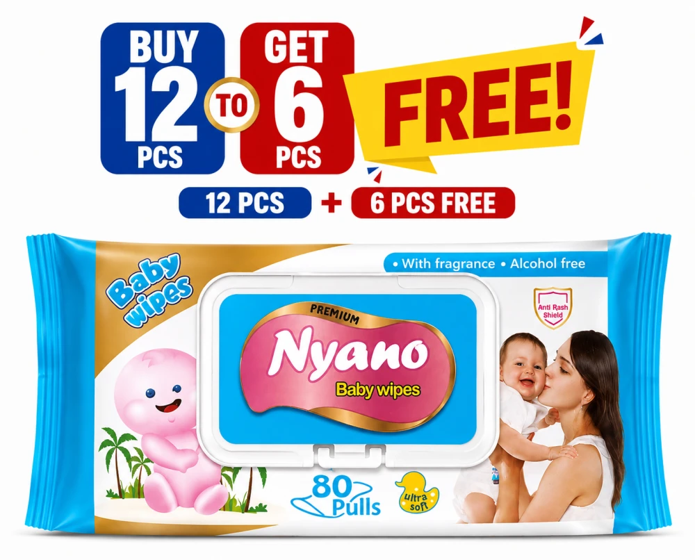 Product photo of Nyano Baby Wipes - 80 Pull ( Buy 12 Get 6 Free ) - Total 18pcs